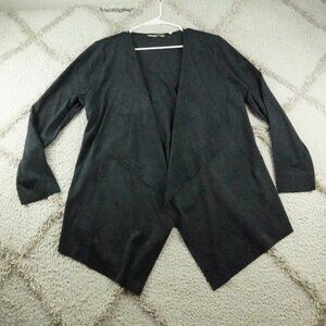 Soft Surroundings Ultra Soft Cardigan Black Womens Large Faux Suede Wrap